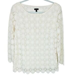 Talbots Cream Lace Blouse